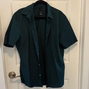 Express Teal Short Sleeve Button Down Shirt